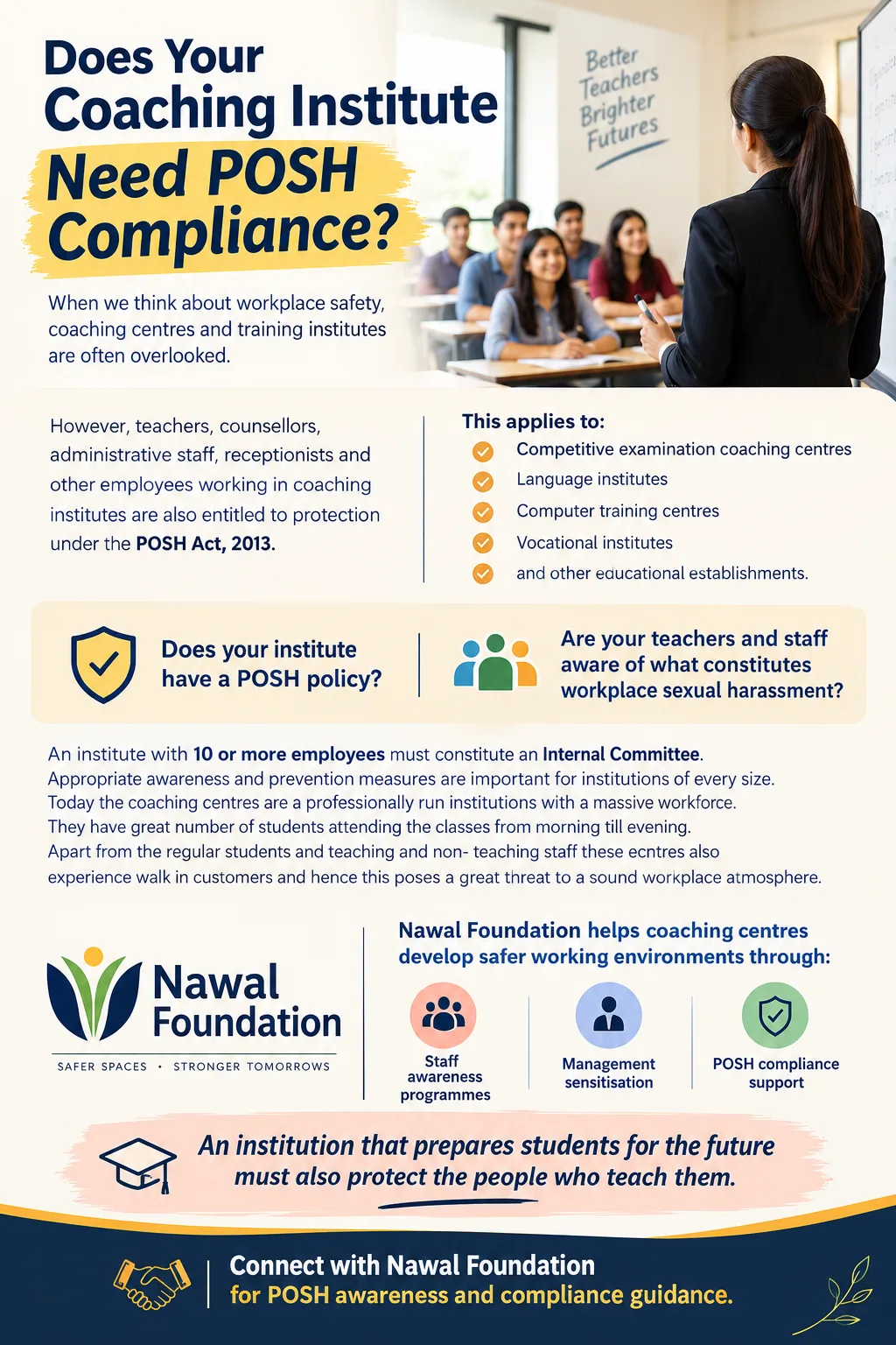 Does Your Coaching Institute Need POSH Compliance? A Complete Guide Under the POSH Act, 2013