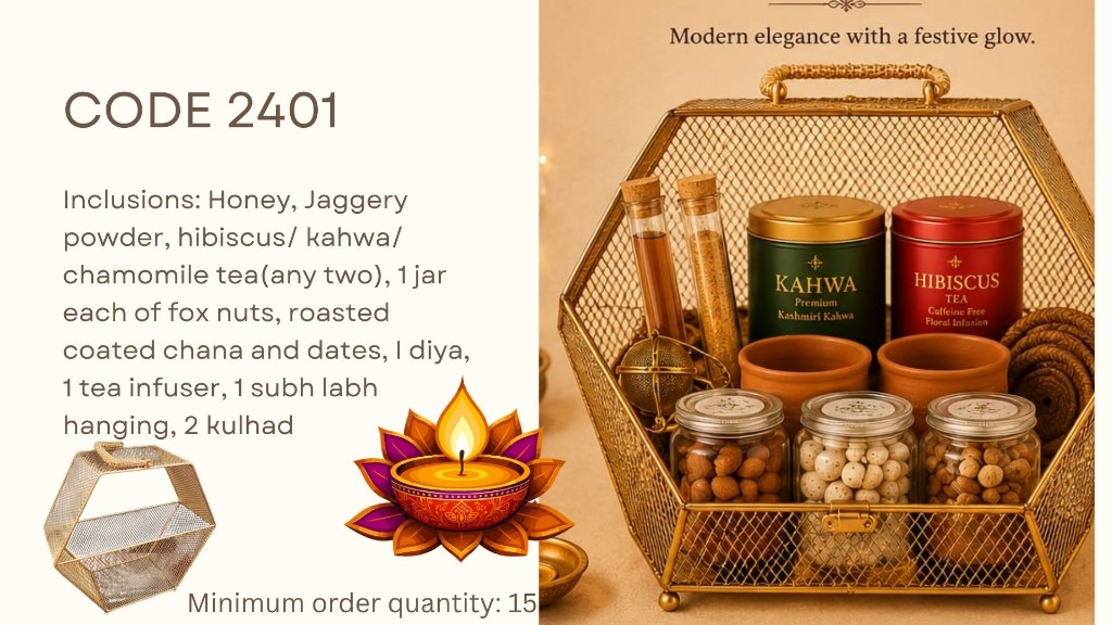 Diwali hamper CODE 2401 — corporate Diwali gift hamper by Nawal Foundation Hamperology