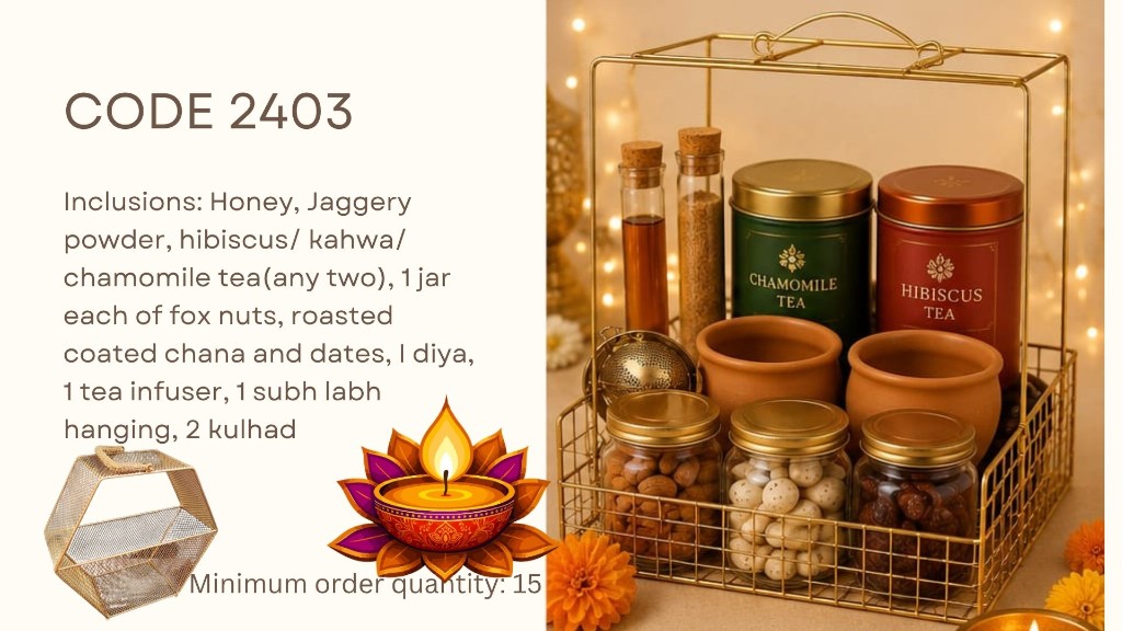 Diwali hamper CODE 2403 — corporate Diwali gift hamper by Nawal Foundation Hamperology